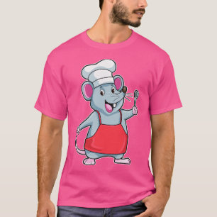 Rat as Chef with Cooking apron Wooden spoon T-Shirt