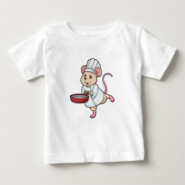Rat as Cook with Pan & Cooking hat Baby T-Shirt (Front)