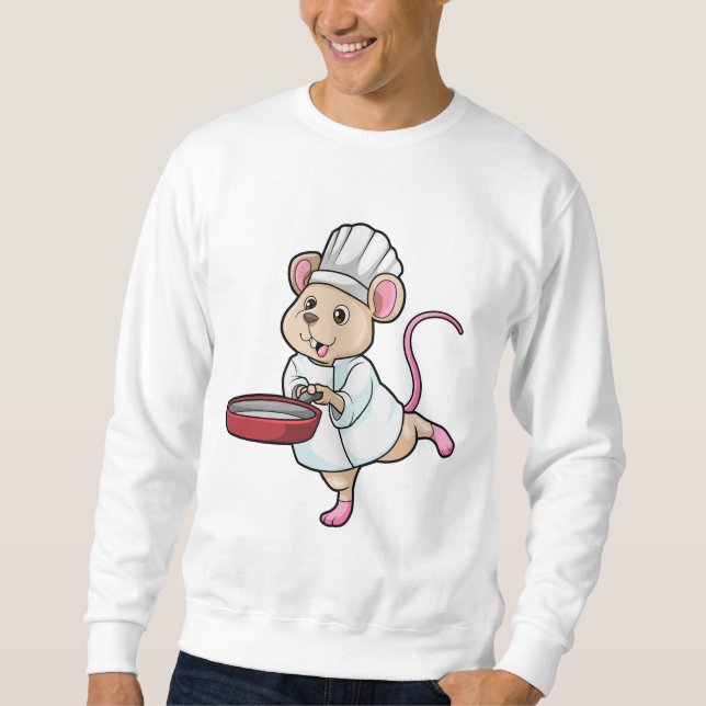 Rat as Cook with Pan & Cooking hat Sweatshirt (Front)