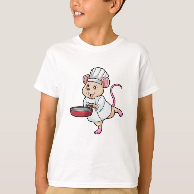 Rat as Cook with Pan & Cooking hat T-Shirt (Front)