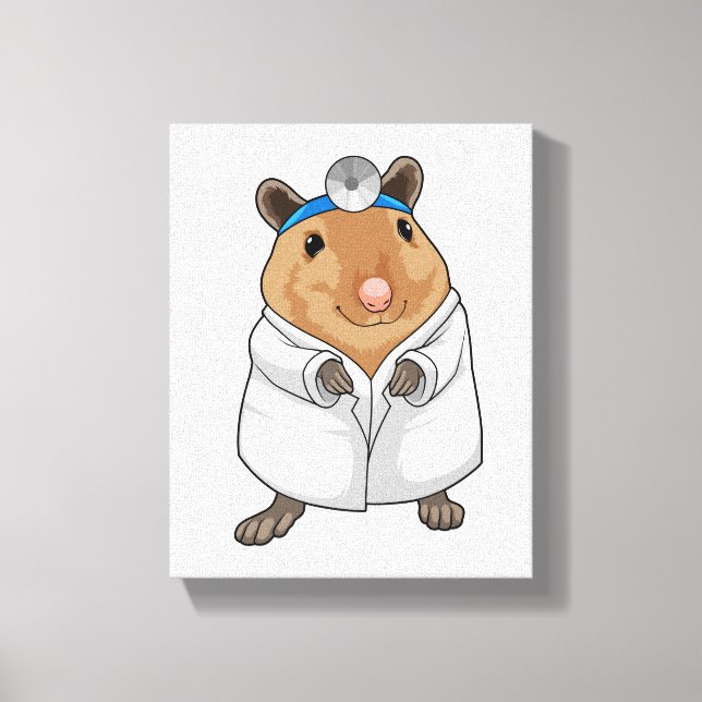 Rat as Doctor with Doctor's coat Canvas Print (Front)