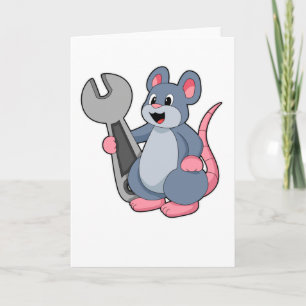 Rat as Mechanic with Wrench Card