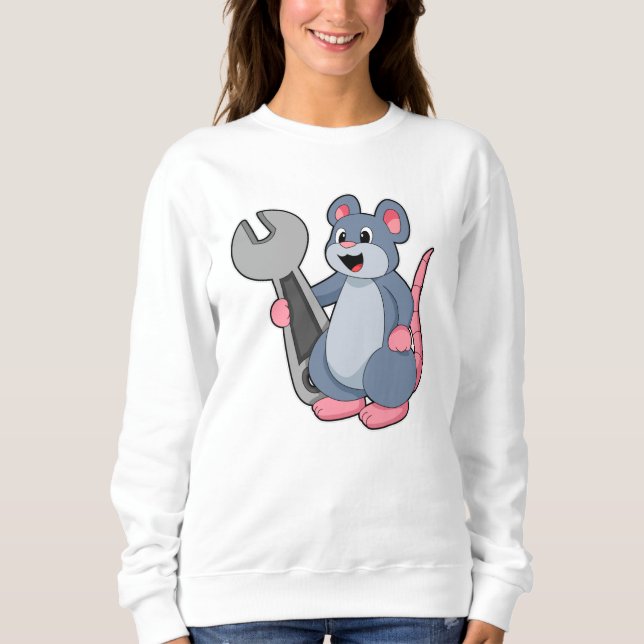 Rat as Mechanic with Wrench Sweatshirt (Front)