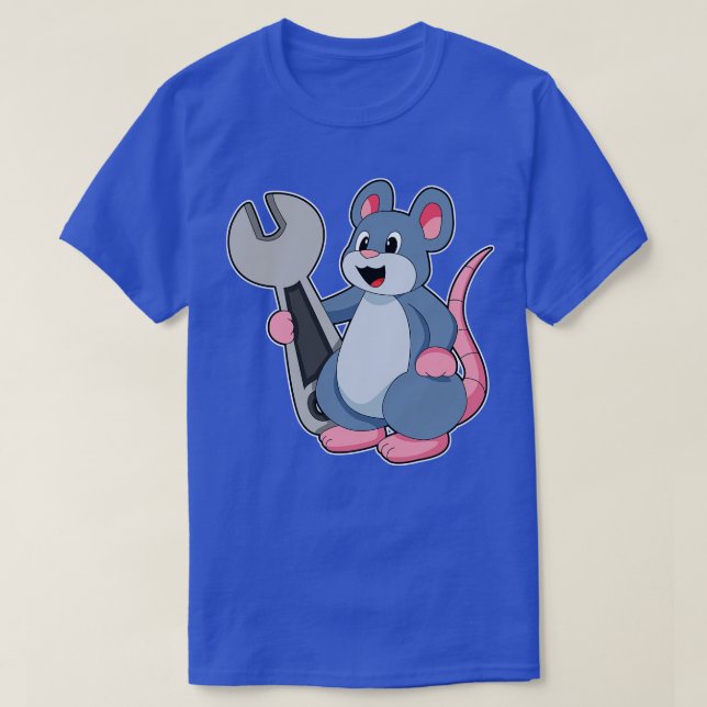 Rat as Mechanic with Wrench T-Shirt (Design Front)