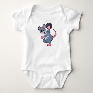 Rat at Bowling with Bowling ball Baby Bodysuit