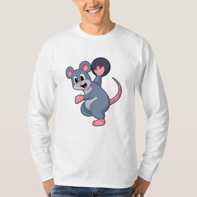 Rat at Bowling with Bowling ball T-Shirt (Front)