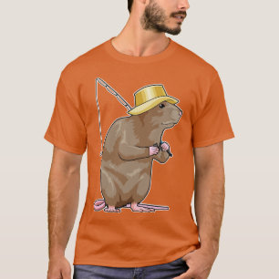 Rat at Fishing with Fishing rod T-Shirt