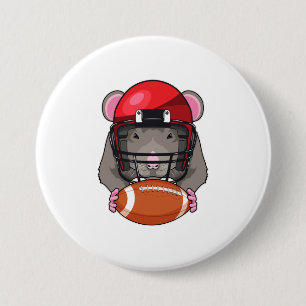 Rat at Football Sports 7.5 Cm Round Badge