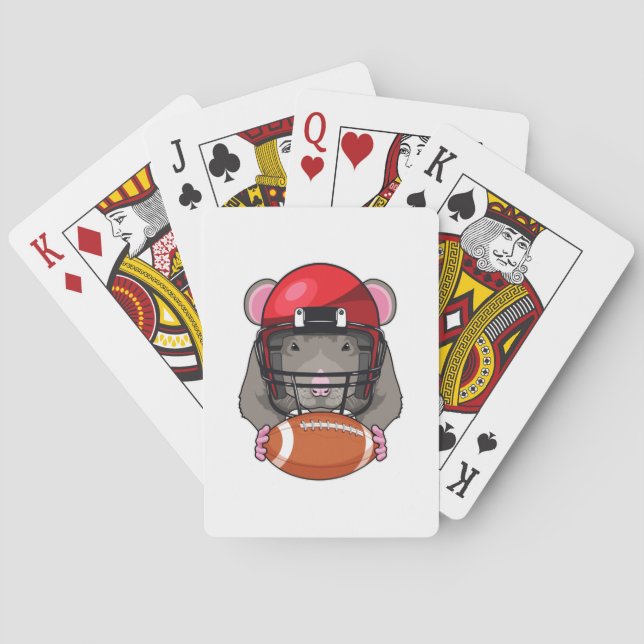 Rat at Football Sports Playing Cards (Back)