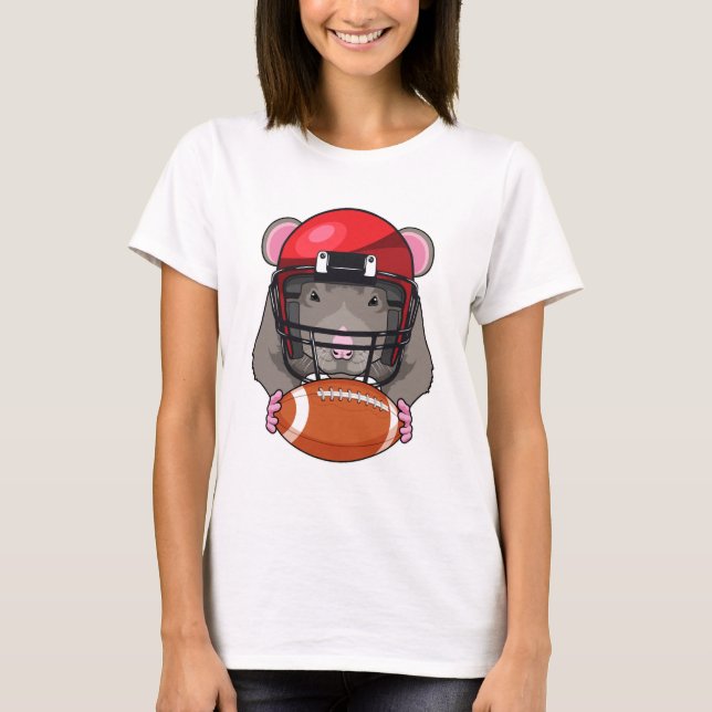 Rat at Football Sports T-Shirt (Front)
