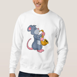 Rat at Music with Saxophone Sweatshirt
