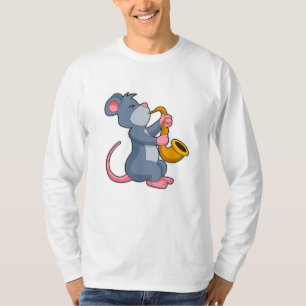 Rat at Music with Saxophone T-Shirt