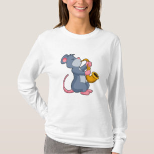 Rat at Music with Saxophone T-Shirt