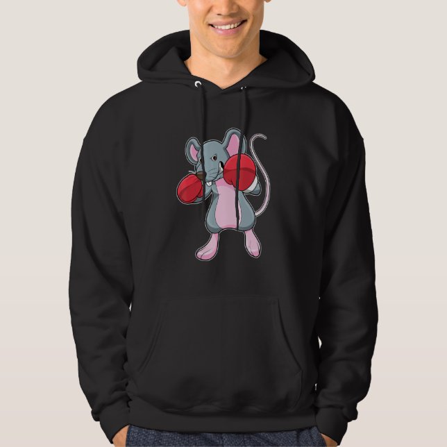 Rat Boxer Boxing Gloves Hoodie (Front)