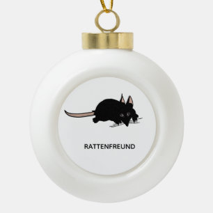 rat ceramic ball christmas ornament