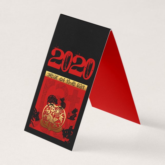 Rat Chinese custom New Year Zodiac Bithday FBC Business Card (Front)