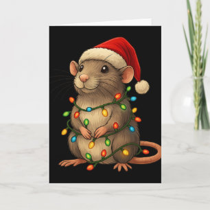 Rat Christmas Pajama Funny Xmas Lights Animals Lov Card