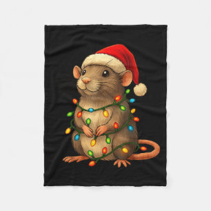 Rat Christmas Pajama Funny Xmas Lights Animals Lov Fleece Blanket