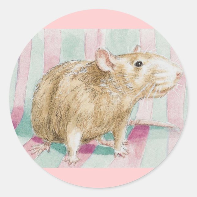  rat classic round sticker (Front)