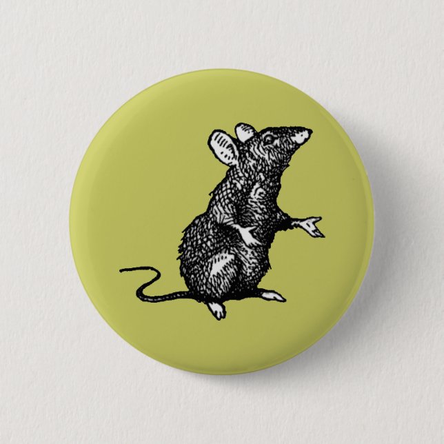 "rat face" - 6 cm round badge (Front)