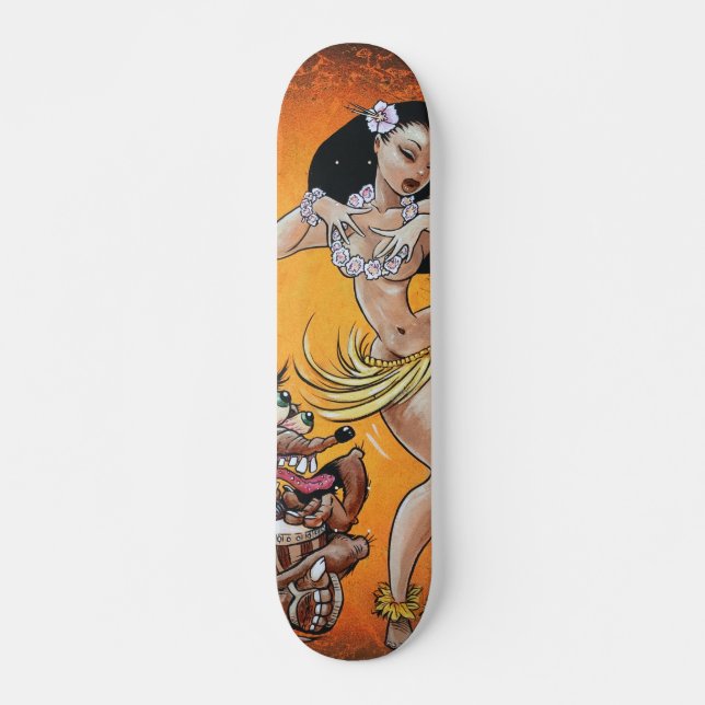Rat Fink plays for Hula Girl Skateboard (Front)