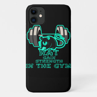 rat gain strength in the gym Case-Mate iPhone case