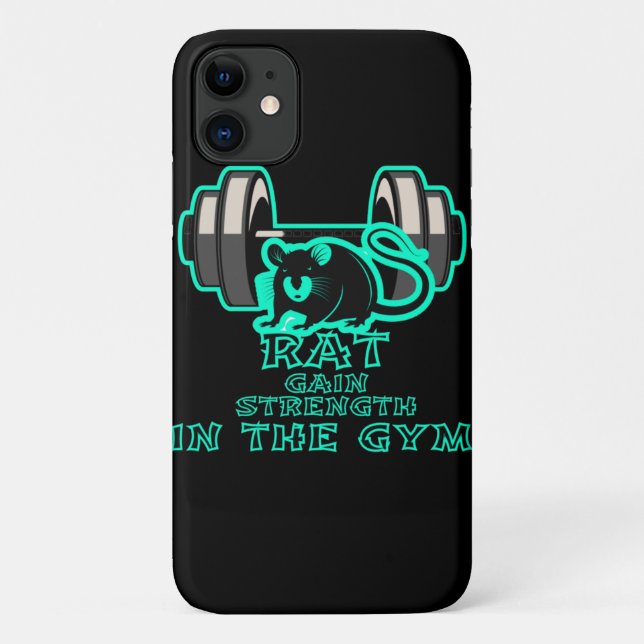 rat gain strength in the gym Case-Mate iPhone case (Back)