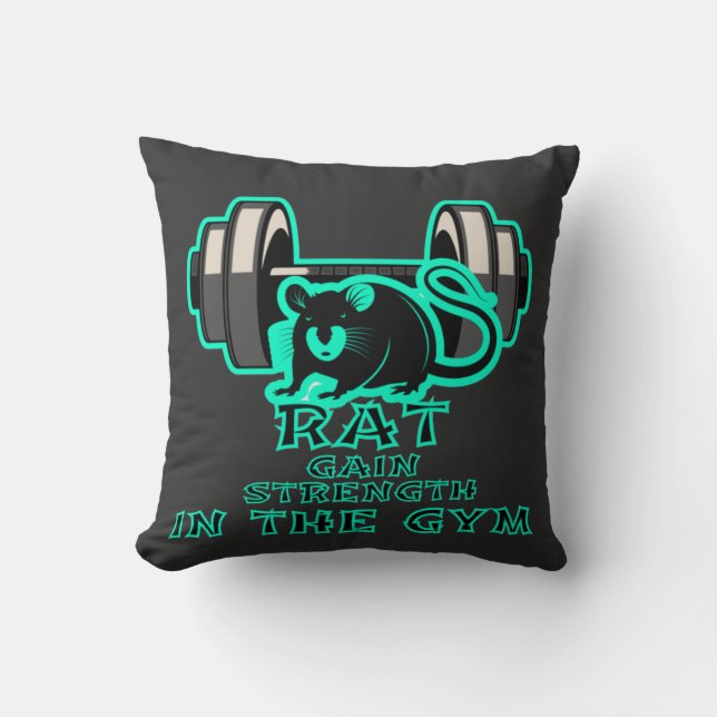 rat gain strength in the gym   cushion (Front)