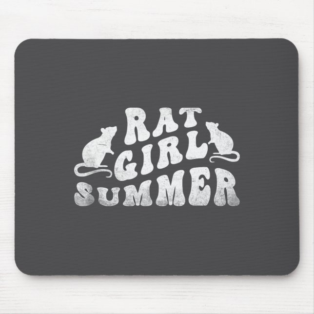 Rat Girl Summer, Animal Lover, Hello Summer, Funny Mouse Pad (Front)