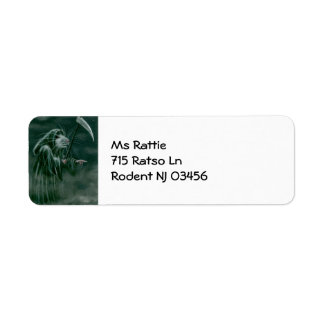 Rat Grim Reaper Halloween Label