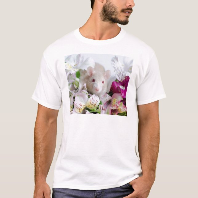 Rat in flowers. T-Shirt (Front)