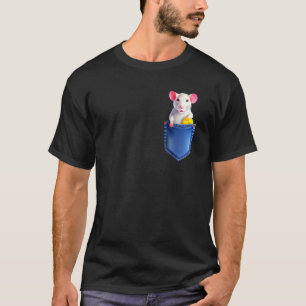 Rat In Pocket Friends Animal Rodent Pocket White T-Shirt