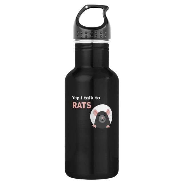 Rat Joke Design for Fancy Rat Pet Owners 532 Ml Water Bottle (Front)