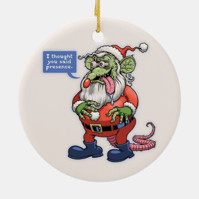 Rat Kringle Ceramic Tree Decoration (Back)