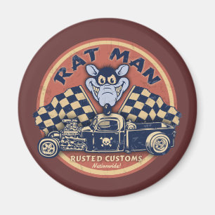 Rat Man Rusted Customs Magnet