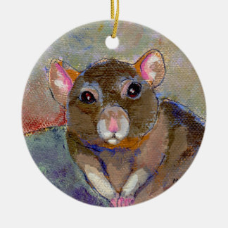 Rat painting I Have Issues fun sensitive pet art Ceramic Tree Decoration