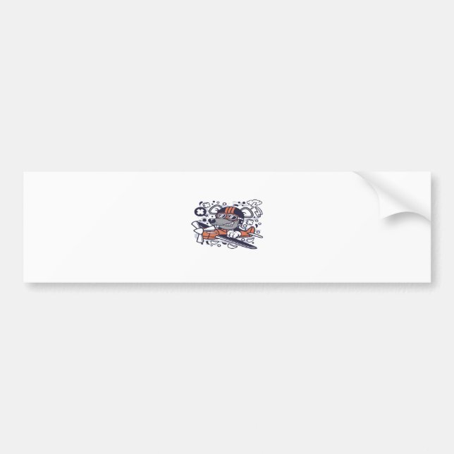 Rat Pilot Bumper Sticker (Front)