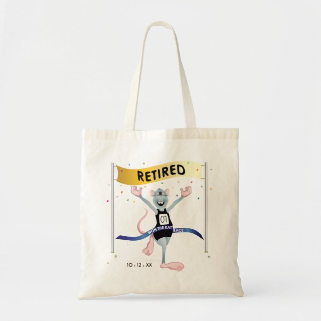 Rat Race Funny Retirement Tote Bag (Front)