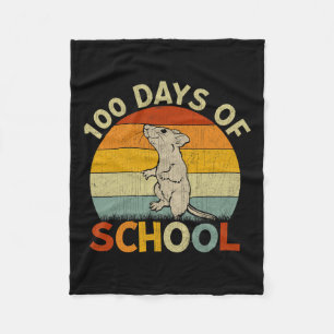 Rat Retro Boys Girls Teachers 100th Day Of School Fleece Blanket