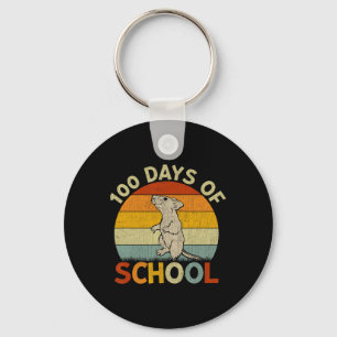 Rat Retro Boys Girls Teachers 100th Day Of School  Key Ring