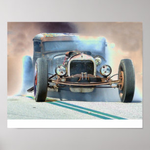 Rat Rod Burnout Poster