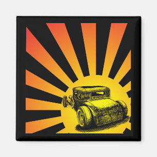 Rat Rod Sunset Magnet