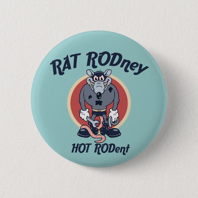 Rat Rodney 6 Cm Round Badge (Front)