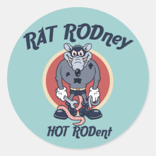 Rat Rodney Classic Round Sticker