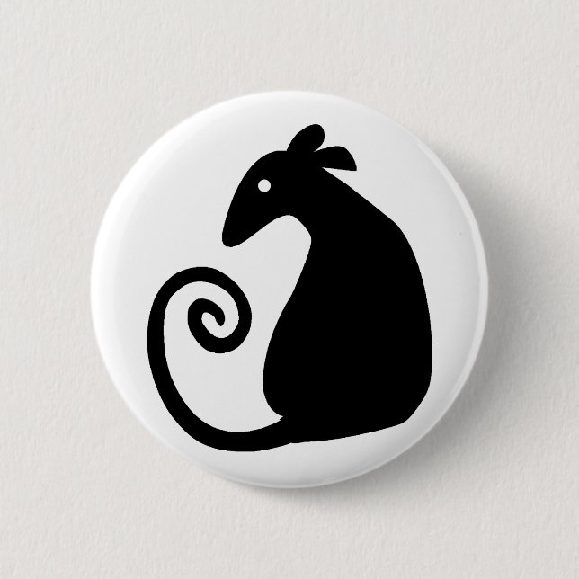 Rat Silhouette button (Front)