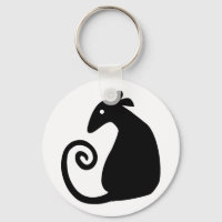 Rat Silhouette key chain
