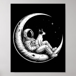 Rat Terrier Astronaut Galaxy Moon Dog Lovers Poster