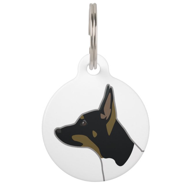 Rat Terrier Basic Breed Silhouette Design Pet Tag (Front)