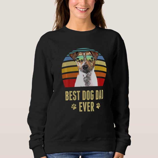 Rat Terrier Best Dog Dad Ever Retro Sunset Sweatshirt (Front)