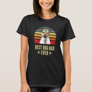 Rat Terrier Best Dog Dad Ever Retro Sunset T-Shirt